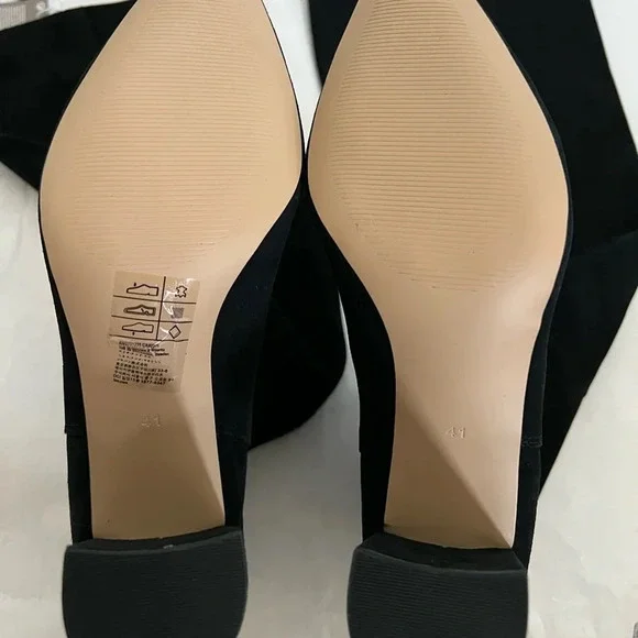 H&M PREMIUM QUALITY SUEDE THIGH HIGH BOOTS  SIZE  9.5 US NWB - Picture 7 of 11